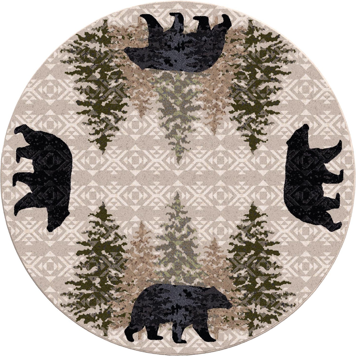 High Point Bear Cabin Rug - Stone