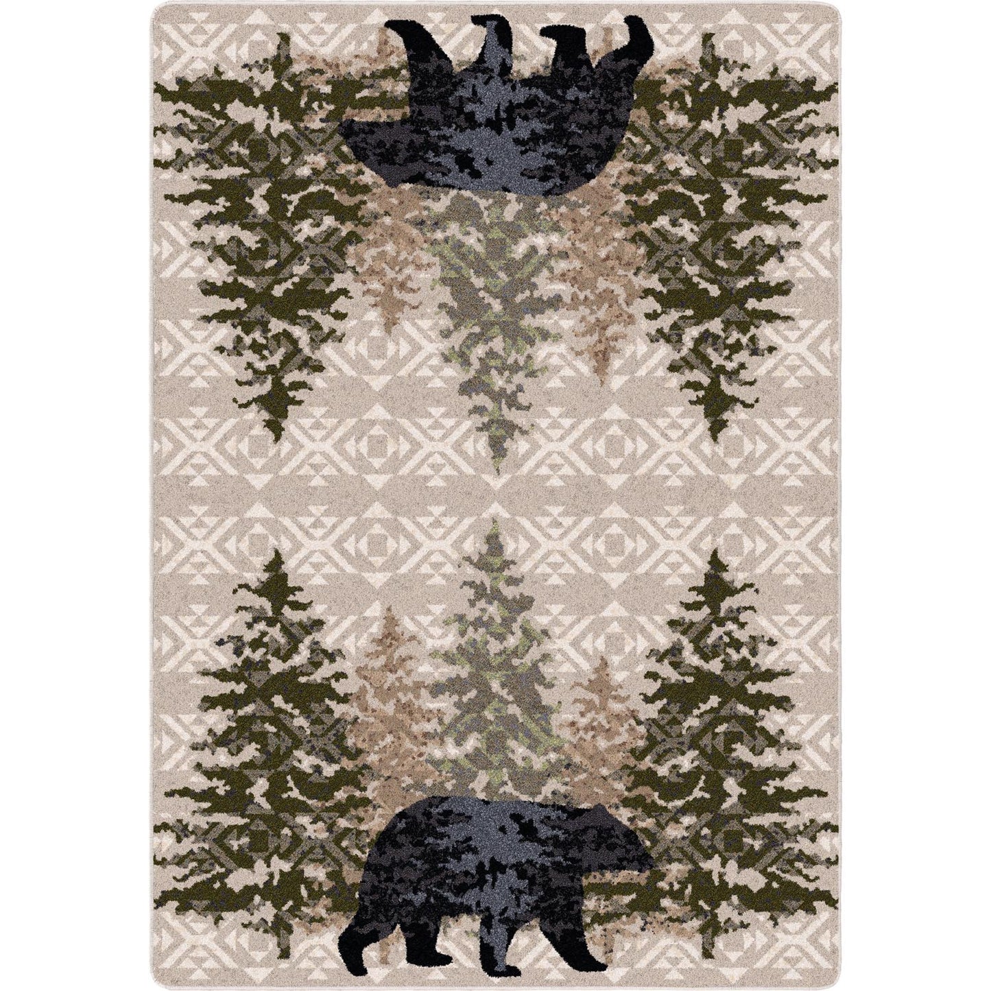 High Point Bear Cabin Rug - Stone