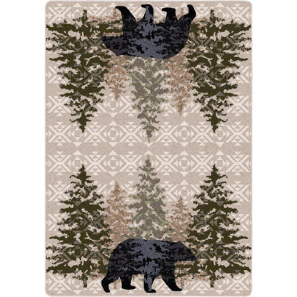 High Point Bear Cabin Rug - Stone