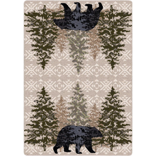 High Point Bear Cabin Rug - Stone