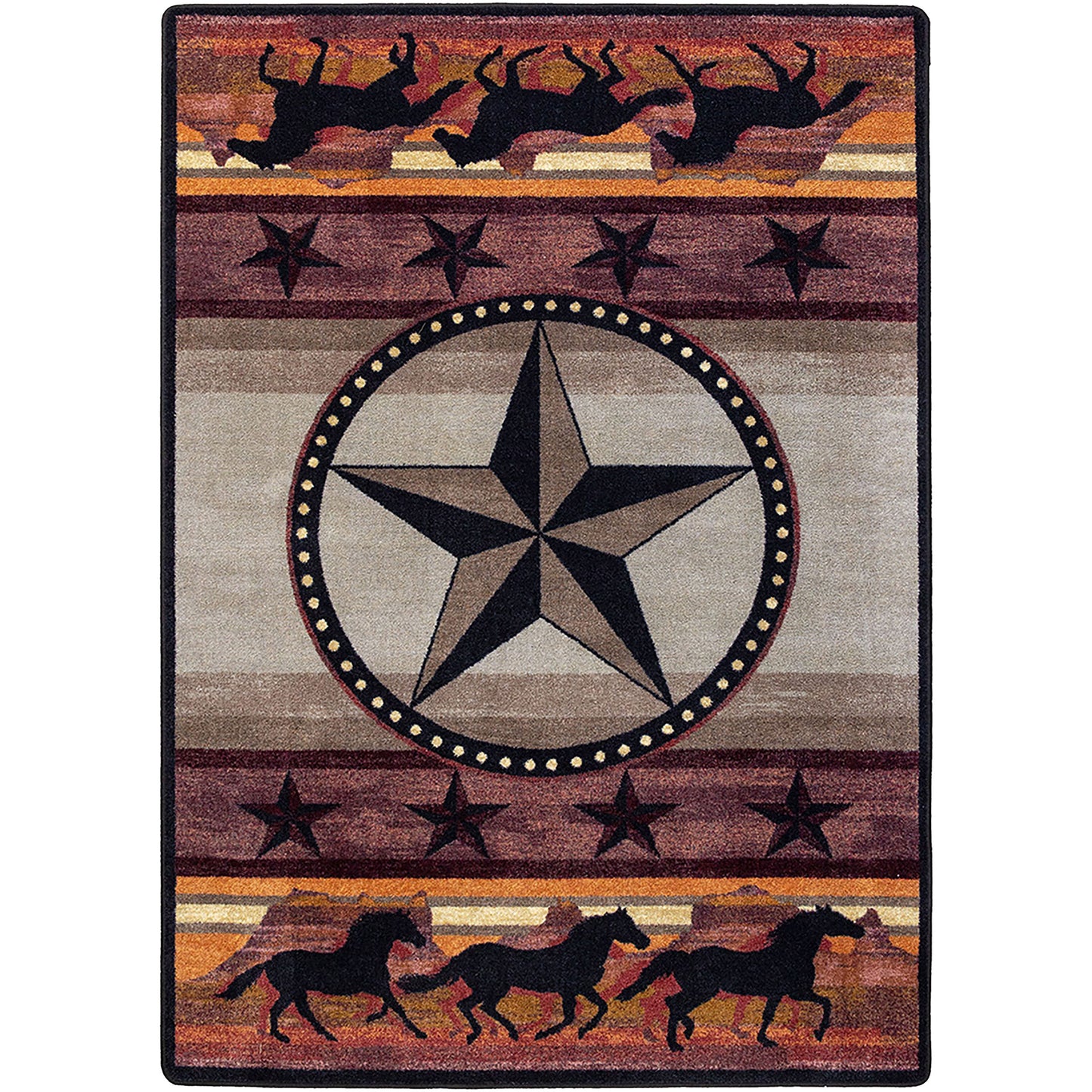 Night Stampede Western Rug - Desert