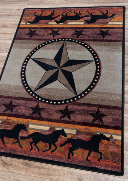 Night Stampede Western Rug - Desert