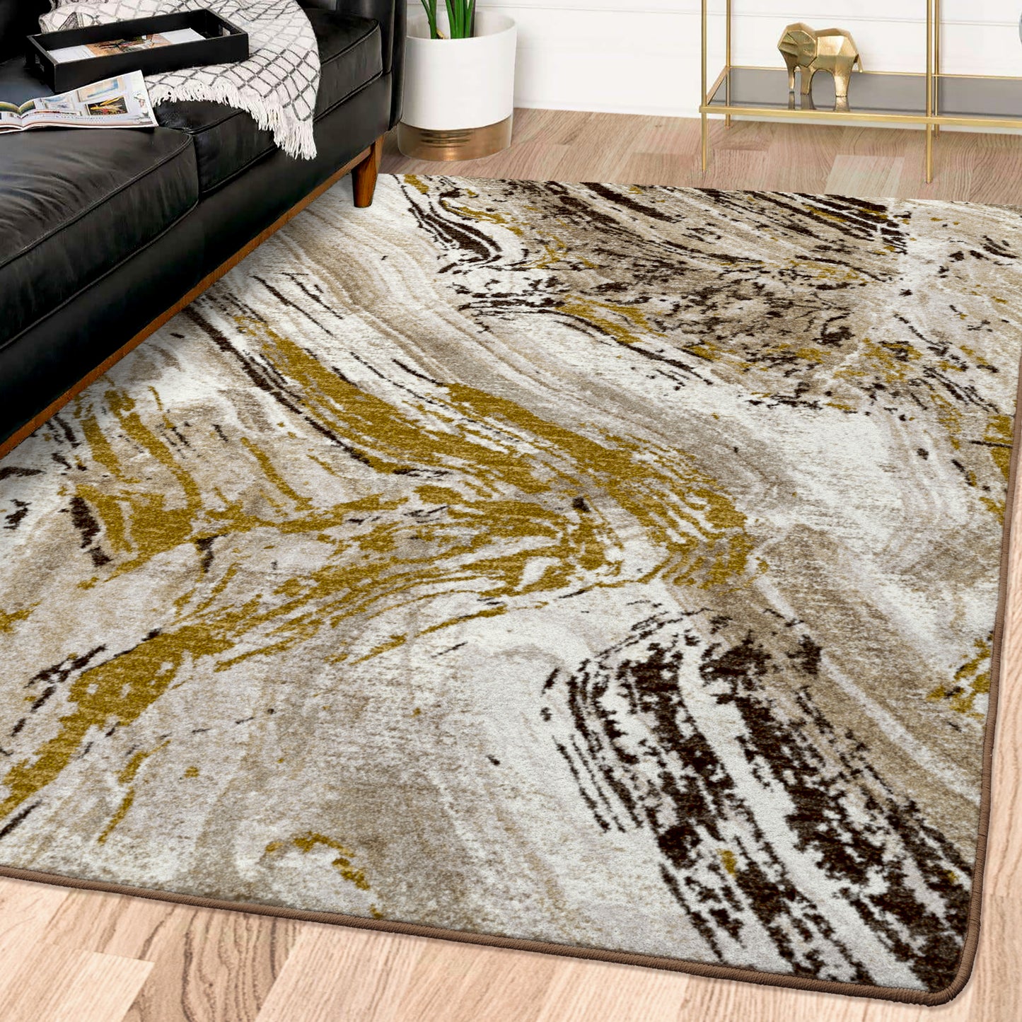 Designer Petrified Multicolor Rug