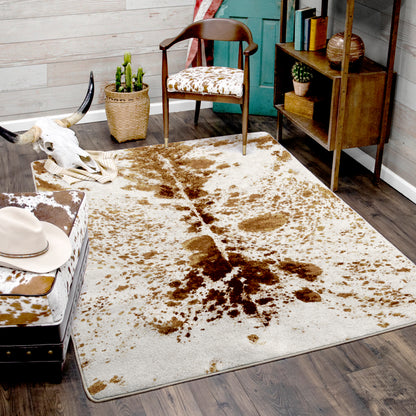 Pioneer Longhorn Spotted Brindle Rug - Brown