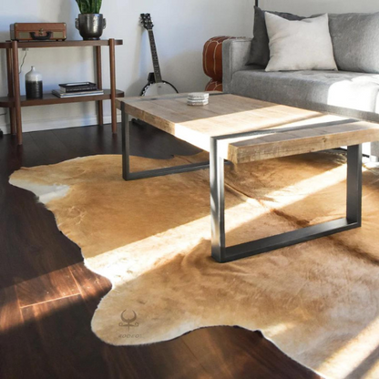 Beige Genuine Cowhide Rug