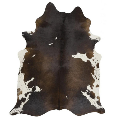 Brown Chocolate & White Cowhide Rug