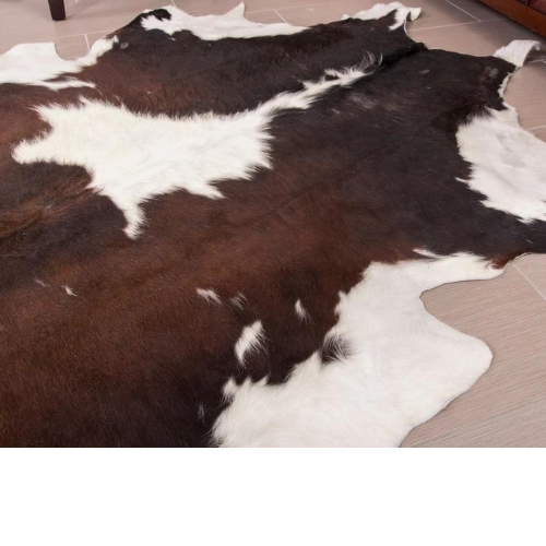 Brown Chocolate & White Cowhide Rug