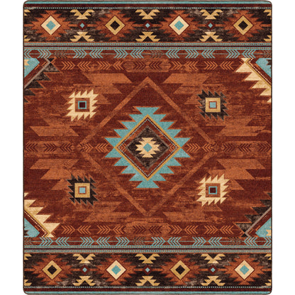 Whiskey River SW Rustic Rug - Rust