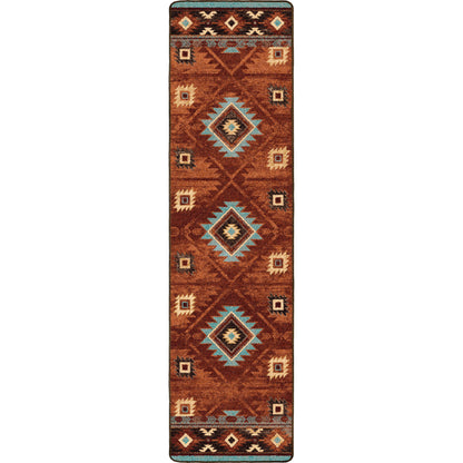 Whiskey River SW Rustic Rug - Rust